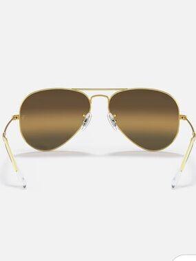 Ray-Ban Gold Frame Brown Gradient Aviator Sunglasses